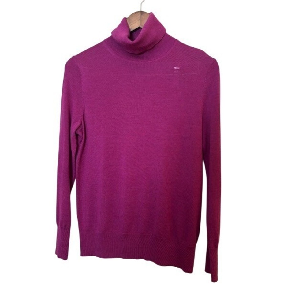 Gap Womens Magenta Purple 100% Merino Wool Turtleneck Sweater Size S Small Knit
